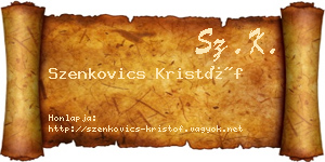 Szenkovics Kristóf névjegykártya
